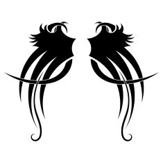 Isolated tattoo in the form of wings