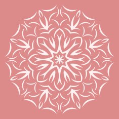 Round white flower pattern on pink background