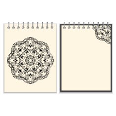 White cover notebook with handmade black pattern N2