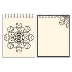 White cover notebook with handmade black pattern N4