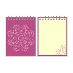 Purple cover notebook with round ornate star pattern
