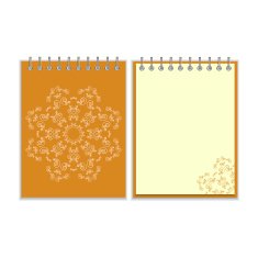 Orange cover notebook with round ornate star pattern