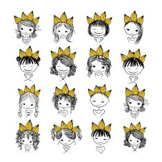 Girls princess with crown on head for your design