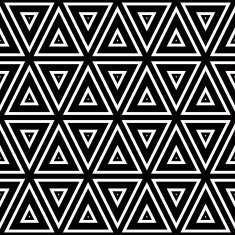 Seamless geometric black and white stripes background triangles