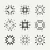 Geometric abstract symmetric shapes set Business icon Logo template Symbols