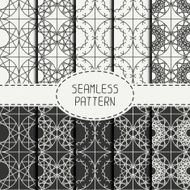 Set of geometric lattice seamless arabic pattern Islamic oriental style