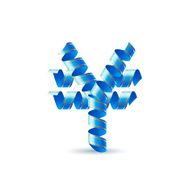 Yen sign made of spiral ribbon