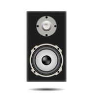 Speaker with shadow on white background