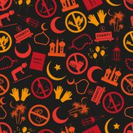 ramadan islam holiday icons seamless color pattern eps10