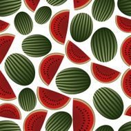 colorful melon fruits and half seamless pattern eps10