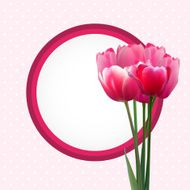Floral Background with Tulips Vector Illustration N14