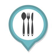 Restaurant Menu Icon with Long Shadow Vector Illustration