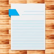 Notebook wood floor vector illustration