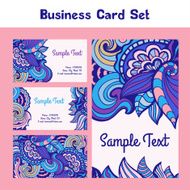 Vector business card with floral pattern