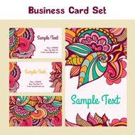 Vector business card with floral pattern N2