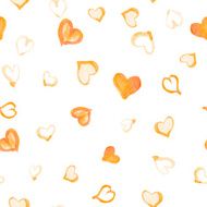 watercolor hearts seamless vector pattern N2