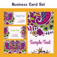 Vector business card with floral pattern N3