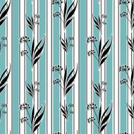 Seamless cartoon retro flowers pattern background N3