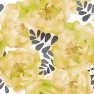 Seamless watercolors flowers pattern background N2