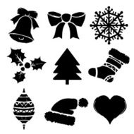 Set Christmas cartoon icons N3
