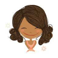 Cute Girl Smiling Sketch For Your Design N80