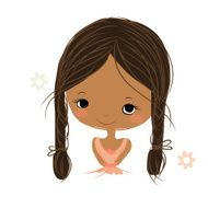 Cute Girl Smiling Sketch For Your Design N81