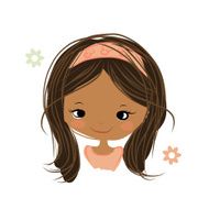 Cute Girl Smiling Sketch For Your Design N85