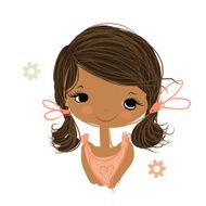 Cute Girl Smiling Sketch For Your Design N86