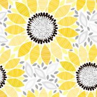 Seamless pattern with sunflowers Abstract floral background