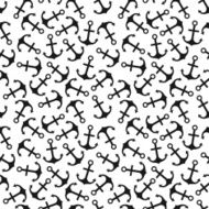 Seamless vector pattern of anchor shape and line N7