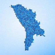 Moldova Map Triangle Pattern Blue