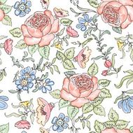 Floral seamless pattern Flower rose background N2