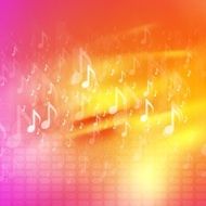 Music notes bright abstract background