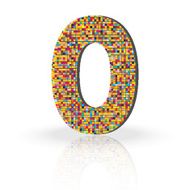 3D Vector Font with Reflection Alphabet Letter O