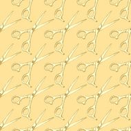 Sketch scissors in vintage style