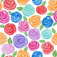 Seamless pattern with watercolor cute roses