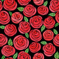 Seamless pattern with watercolor cute roses N2