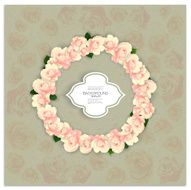 Invitation card with place for text and pink flowers over N4