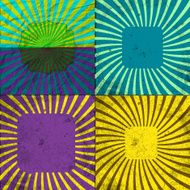 Set Vintage Colored Rays background