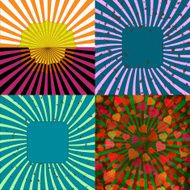 Set Vintage Colored Rays background N2
