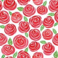 Seamless pattern with watercolor cute roses N3