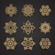Set of Line Thai art design Vector set