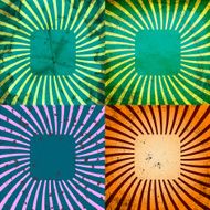 Set Vintage Colored Rays background N3
