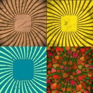 Set Vintage Colored Rays background N10