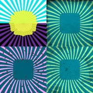 Set Vintage Colored Rays background N11