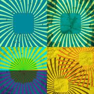 Set Vintage Colored Rays background N12