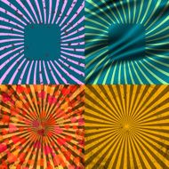 Set Vintage Colored Rays background N13