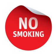 Red vector sticker text NO SMOKING