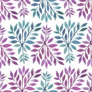 Seamless pattern Watercolor stems with leaves N4