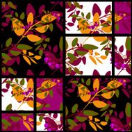 Patchwork retro bright autumn floral pattern texture background